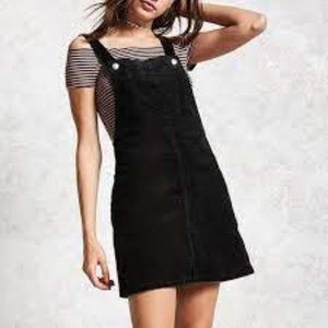 Black/Navy Corduroy Overall Dress